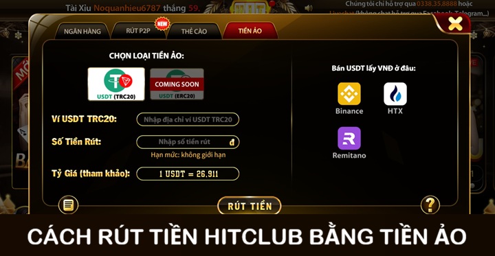 Hướng dẫn rút tiền Hitclub cặn kẽ cho người mới